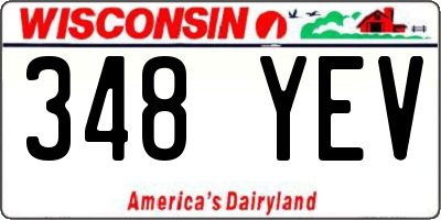 WI license plate 348YEV