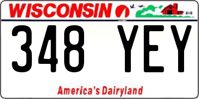 WI license plate 348YEY