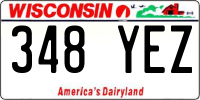WI license plate 348YEZ