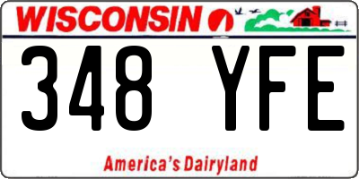 WI license plate 348YFE