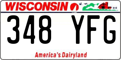 WI license plate 348YFG