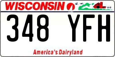 WI license plate 348YFH