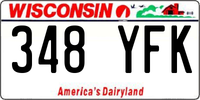 WI license plate 348YFK