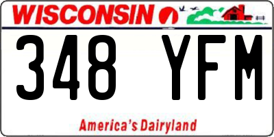 WI license plate 348YFM