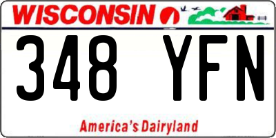 WI license plate 348YFN