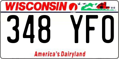 WI license plate 348YFO