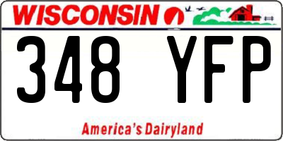 WI license plate 348YFP