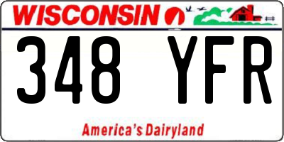 WI license plate 348YFR