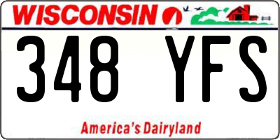 WI license plate 348YFS