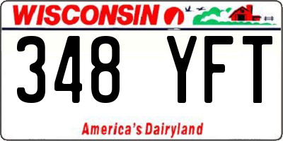 WI license plate 348YFT