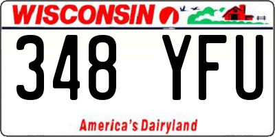 WI license plate 348YFU