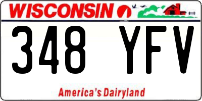 WI license plate 348YFV