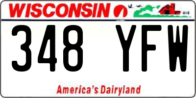 WI license plate 348YFW