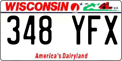 WI license plate 348YFX