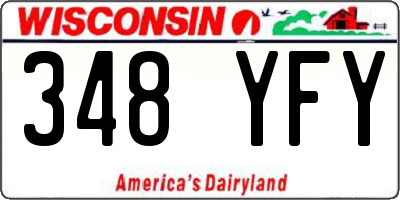 WI license plate 348YFY
