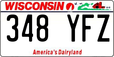 WI license plate 348YFZ