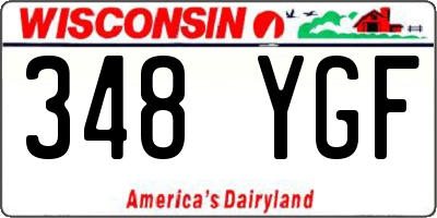 WI license plate 348YGF