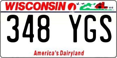 WI license plate 348YGS