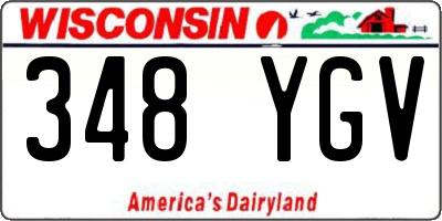 WI license plate 348YGV