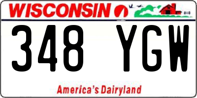 WI license plate 348YGW