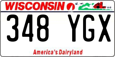 WI license plate 348YGX