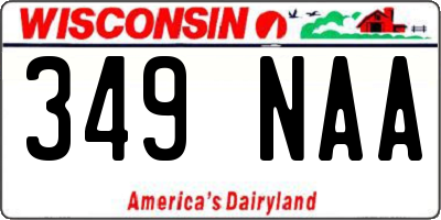 WI license plate 349NAA