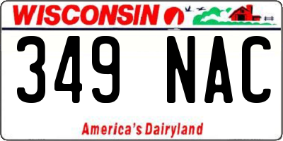 WI license plate 349NAC