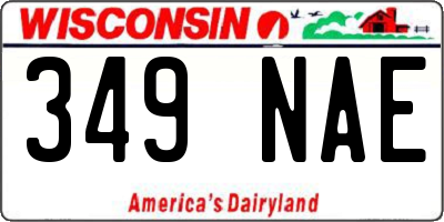 WI license plate 349NAE