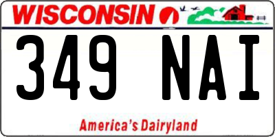 WI license plate 349NAI