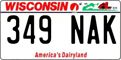 WI license plate 349NAK