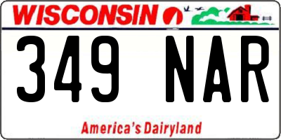WI license plate 349NAR