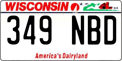 WI license plate 349NBD