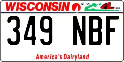 WI license plate 349NBF