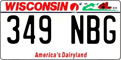 WI license plate 349NBG