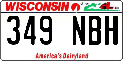 WI license plate 349NBH