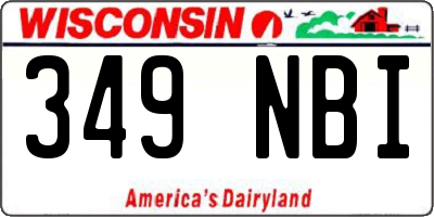 WI license plate 349NBI