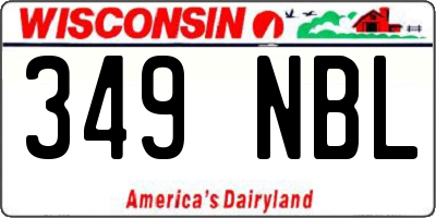 WI license plate 349NBL