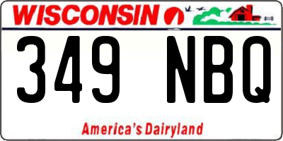 WI license plate 349NBQ