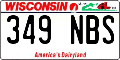 WI license plate 349NBS