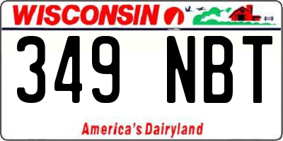 WI license plate 349NBT