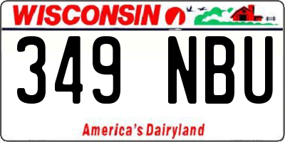 WI license plate 349NBU