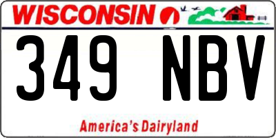 WI license plate 349NBV
