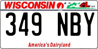 WI license plate 349NBY