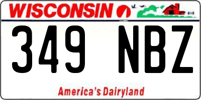 WI license plate 349NBZ