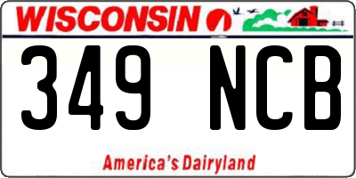 WI license plate 349NCB