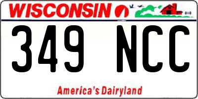 WI license plate 349NCC