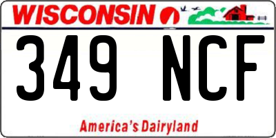 WI license plate 349NCF