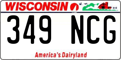 WI license plate 349NCG