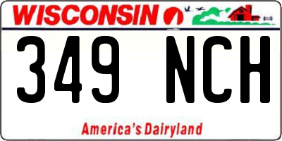 WI license plate 349NCH