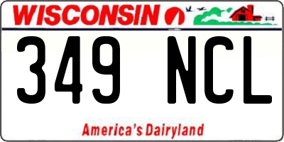 WI license plate 349NCL